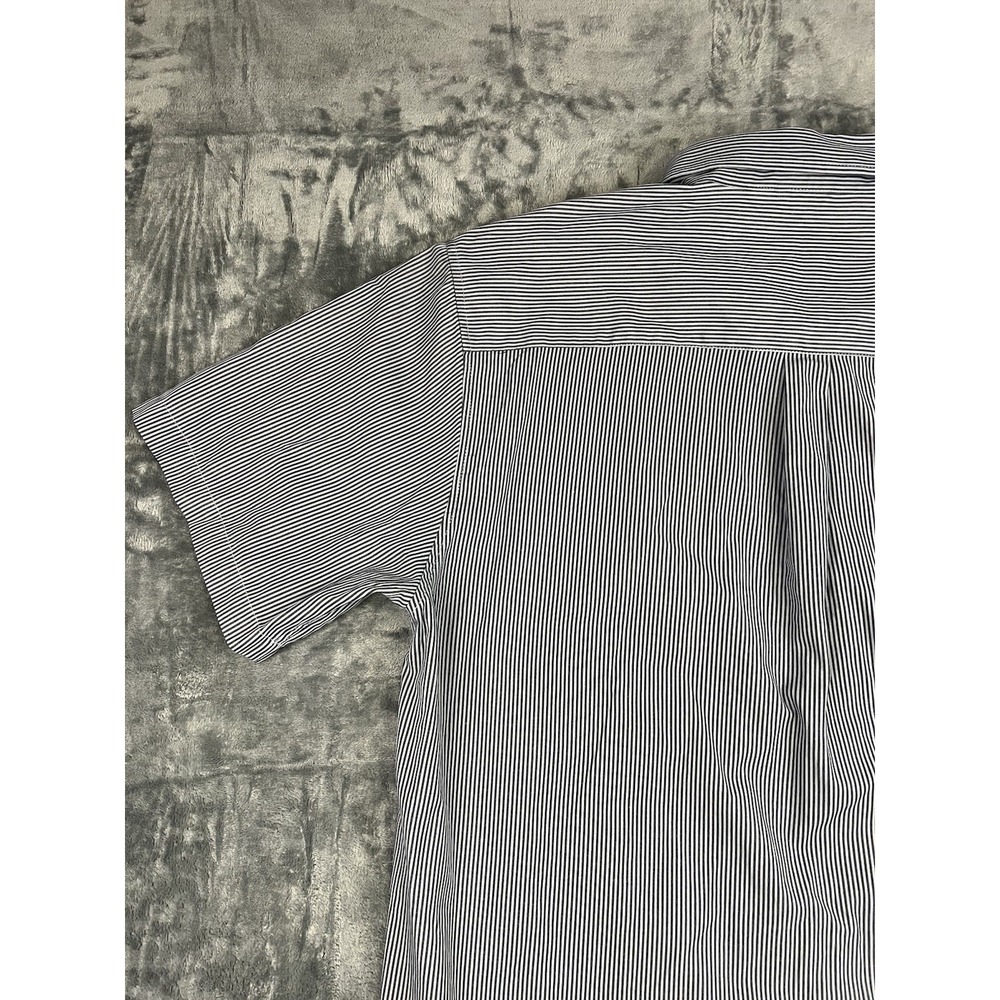 Dixxon Men's 3XL Blue/White Striped Short Sleeve Cotton Canvas Button-Up Shirt - Picture 10 of 14